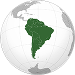 Ameryka Południowa na mapie świata
